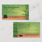 落ち着いたマッサージおよびスパのアポイントメント 予約カード (正面/裏面)