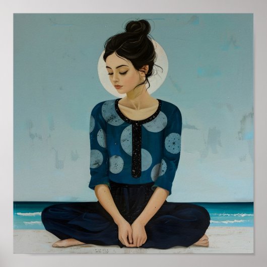 落ち着いたヨガポーズ ポスター (正面)