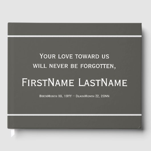 落ち着いた保守的な葬儀ゲストブック ゲストブック (正面)