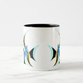 落ち着いた天使澄ん魚を使ったコーヒーマグ ツートーンマグカップ (中央)