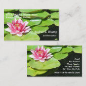 落ち着いた強さかピンクの池のはす 名刺 (正面/裏面)