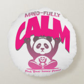 落ち着いた心、完全なハート – まるで平和なパンダのように ラウンドクッション (裏面)