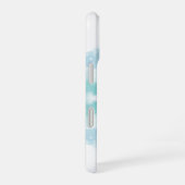 落ち着いた抽象的な水彩画のスマホケース iPhone 16ケース (右側面)