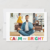 落ち着いた明るい家族おもしろい写真クリスマス シーズンカード (正面)