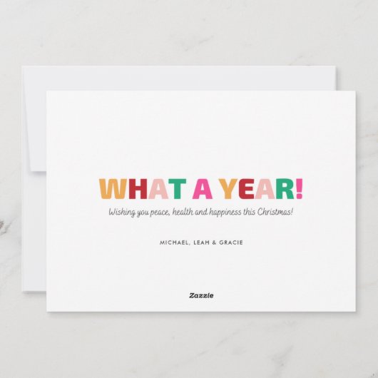 落ち着いた明るい家族おもしろい写真クリスマス シーズンカード (裏面)