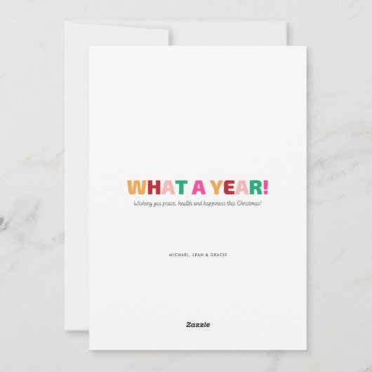 落ち着いた明るい家族おもしろい写真クリスマス シーズンカード (裏面)