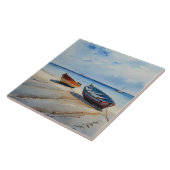 落ち着いた水彩海景「セレニティショアーズ」 タイル (側面)