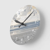 落ち着いた海 ラウンド壁時計 (傾斜)