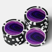 落ち着いた渦巻き模様の紫のジオード ポーカーチップ (積み重ね)