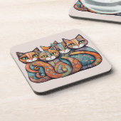 落ち着いた猫たち3コースターセット コースター (左側)