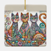 落ち着いた猫のオーナメント セラミックオーナメント (裏面)