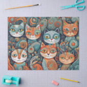 落ち着いた猫のティッシュペーパー 薄葉紙 (クラフト)