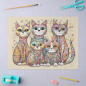 落ち着いた猫のティッシュペーパー 薄葉紙 (クラフト)