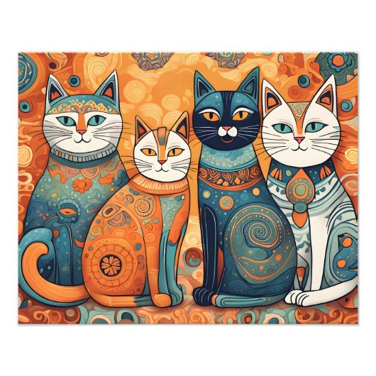 落ち着いた猫のポスター フォトプリント            (正面)