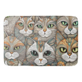 落ち着いた猫風呂マット バスマット (正面)