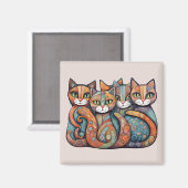 落ち着いた猫3磁石 マグネット (正面/裏面)