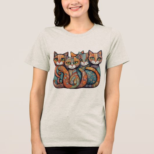 落ち着いた猫3 トライブレンドTシャツ (正面)