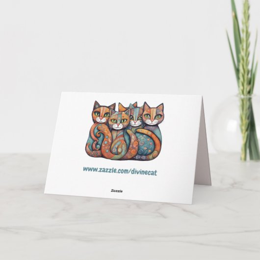 落ち着いた猫3 greeting card カード (裏面)