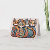 落ち着いた猫3 greeting card カード (正面)