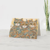 落ち着いた猫4グリーティングカード カード (正面)