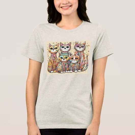 落ち着いた猫 トライブレンドTシャツ (正面)