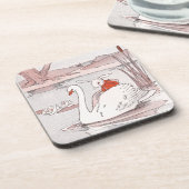 落ち着いた白鳥はウサギに上昇を与えます コースター (左側)