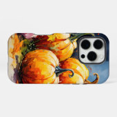 落ち着いた秋のカボチャと色とりどりの紅葉 iPhoneケース (裏面横)
