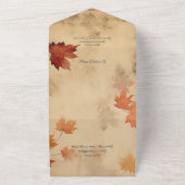 落ち着いた秋の葉 オールインワン招待状 (外側)