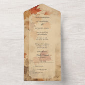 落ち着いた秋の葉 オールインワン招待状 (内側)