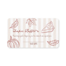 落ち着いた秋の雰囲気のベビーシャワーディペールラッフルカード | Rustic Autum
