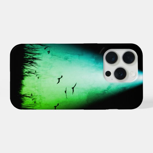 落ち着いた背景のiPhone 15 カー iPhoneケース (裏面横)