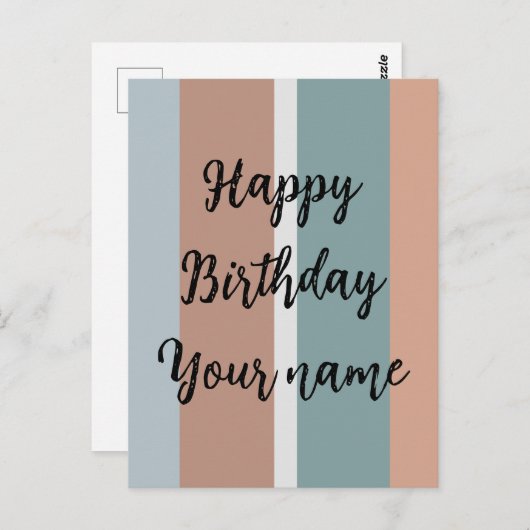 落ち着いた色のストライプ ポストカード (正面/裏面)