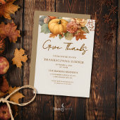 落ち着いた花の感謝祭の食事招待状 シーズンカード