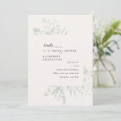 落ち着いた葉のクリーム色の結婚前お茶会招待状 招待状 (スタンド正面)