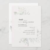 落ち着いた葉のクリーム色の結婚前お茶会招待状 招待状 (正面/裏面)