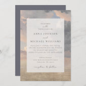 落ち着いた雲。ファインアートヴィンテージウェディング招待状 招待状 (正面/裏面)