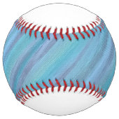 落ち着いた青い抽象芸術 | カッコいいターコイズアクア ソフトボール (裏面)