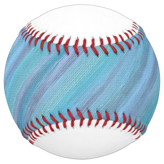 落ち着いた青い抽象芸術 | カッコいいターコイズアクア ソフトボール (裏面)