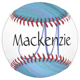 落ち着いた青い抽象芸術 | カッコいいターコイズアクア ソフトボール