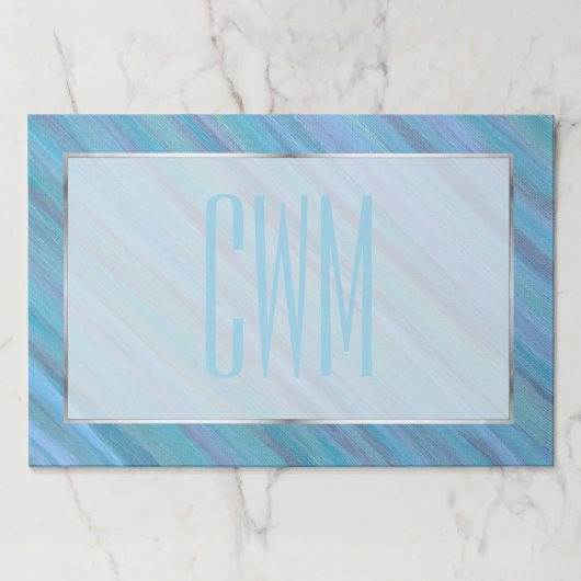 落ち着いた青い抽象芸術 | カッコいいターコイズアクア ペーパーパッド (正面)