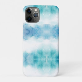 落ち着いた青い水彩画のデザインのスマホケース iPhone 11 PROケース