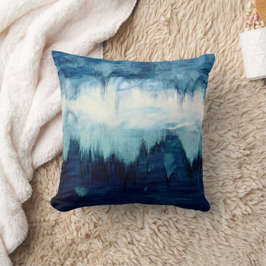 落ち着いた青い色のセラピー両面枕 クッション (ブランケット)