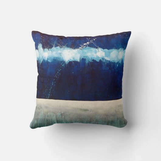 落ち着いた青い色のセラピー両面枕 クッション (裏面)