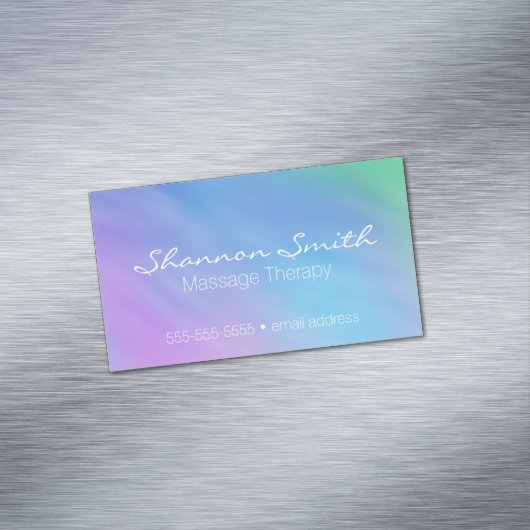 落ち着いた青空のマッサージセラピスト マグネット名刺 (インサイチュ)