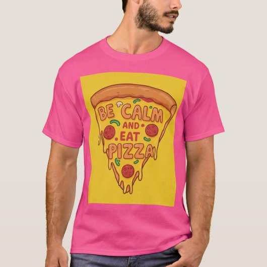 落ち着いた食べピザTシャツ Tシャツ (正面)