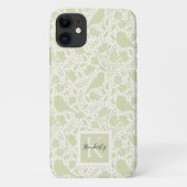落ち着いた鳥と花のモノグラム入り Case-Mate iPhoneケース (裏面)