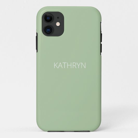 落ち着いた黄緑の無地 Case-Mate iPhoneケース (裏面)