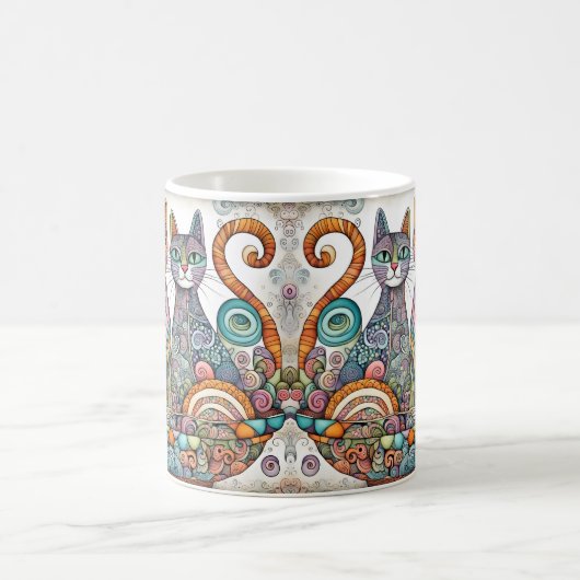 落ち着いているネコのコーヒーマグ コーヒーマグカップ (中央)