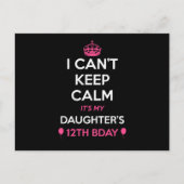 落ち着いてなんていられない、娘の12歳の誕生日なんだから！ ポストカード (正面)