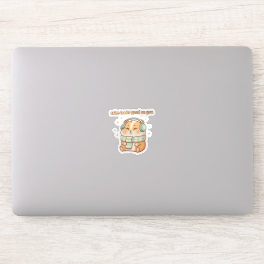 落ち着いてるのって素敵ね – かわいいハムスター ステッカー シール (コンピューター)
